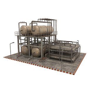 3D oil refinery industrial