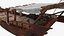 3D model Wooden Qatar Dhow with Canopy