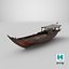 3D model Wooden Qatar Dhow with Canopy