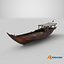 3D model Wooden Qatar Dhow with Canopy