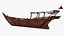 3D model Wooden Qatar Dhow with Canopy