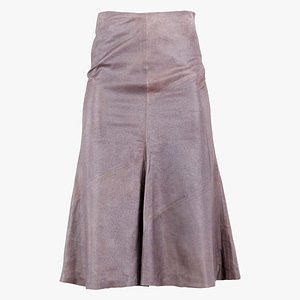 Long Brown Leather Skirt Remastered