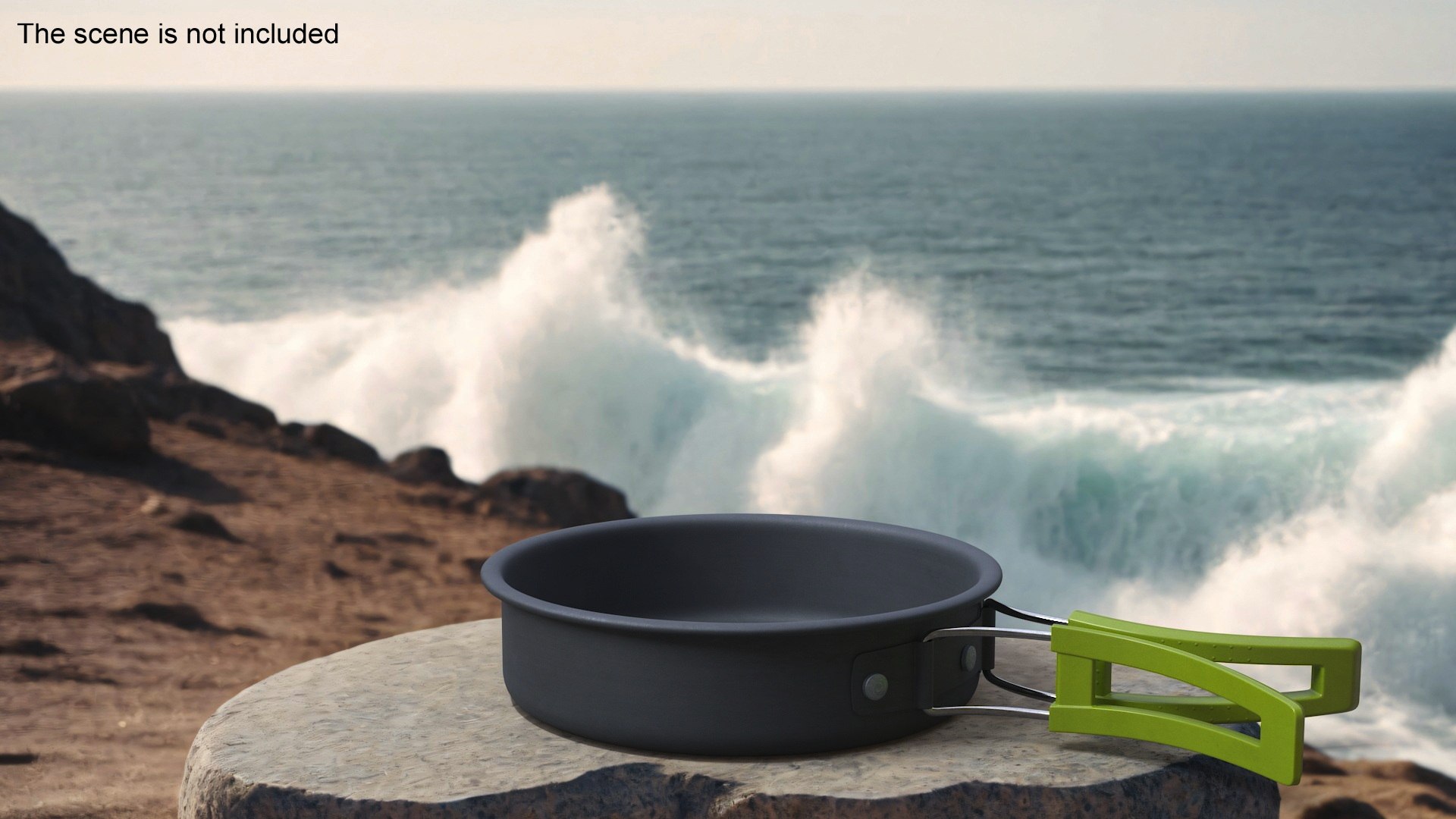 Camping Cooking Pot Foldable Handle Green 3D Model - TurboSquid 2411114