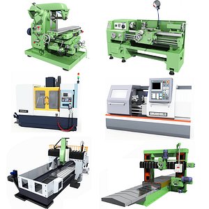 3D industrial equipments lathe tools model