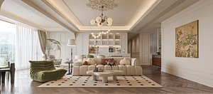 Modern living room 3D