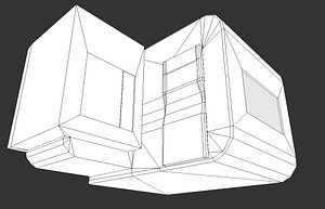 Futuristic Living Module Low Poly Model
