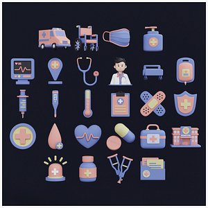 Medical Health 3D Icon Pack