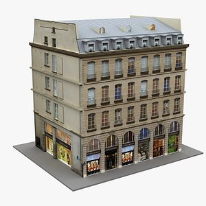 3D typical paris building 01