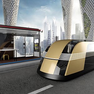 Tesla Robovan at Smart Bus Stop