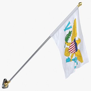 USA States virgin islands Cloth Flag Wall Mount Animated Loop