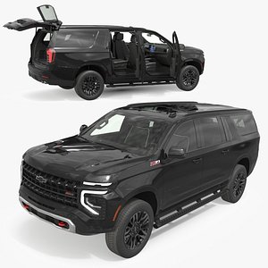 3D model 2025 Chevrolet Suburban Black Rigged