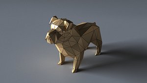 bulldog lowpoly 3D print model Low-poly 3D model