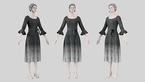 Dress 03 Charleston Green 3D model