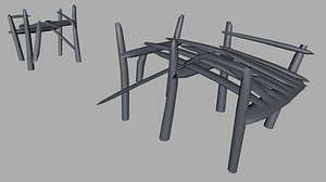 3d model damaged bridge
