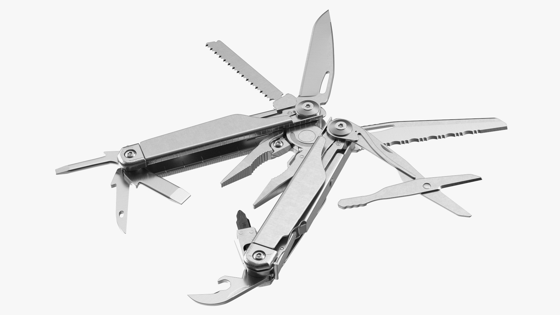 Multitool Silver Rigged 3D model preview