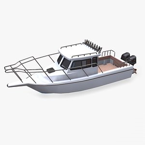 3D Small Fishing Boat Low-poly PBR