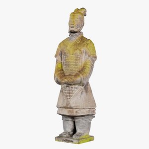 3D Terracotta Warrior Weathered Remastered model