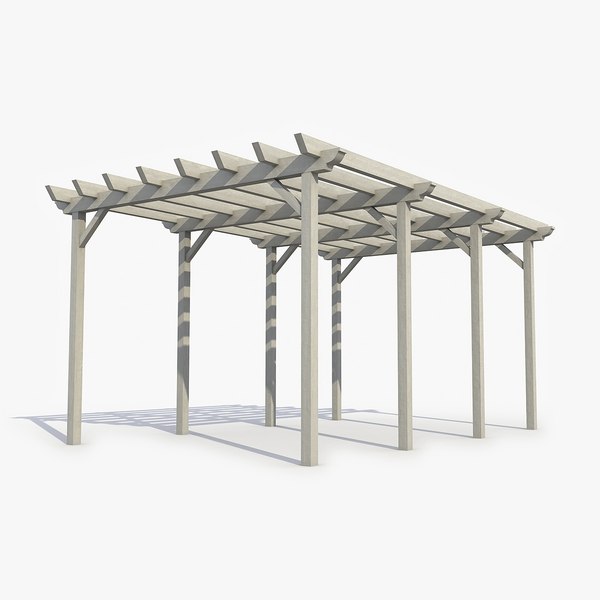 Wooden Pergola 3 3D Model 3D model