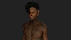 Model of a Young  Dark-Skinned Athlete 3D