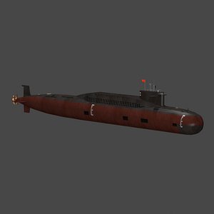 3D chinese type 094 jin class nuclear submarine