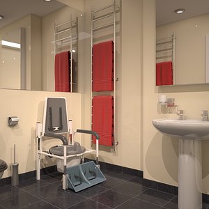 3D model hospital bathroom scene