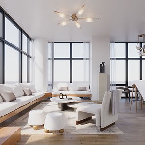 New York Apartment Livingroom Bedroom model