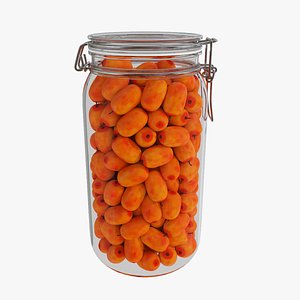 3D Sea-buckthorn glass jar