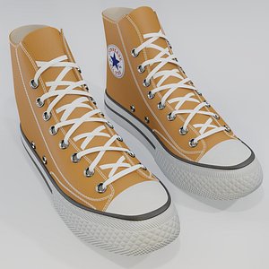Basketball Leather Shoes Converse All Star Orange 3D model
