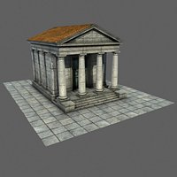 Mid Low Poly Roman Temple 1