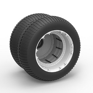 Double Wheel from monster truck Scale 1 to 25