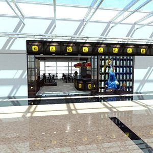 tea restaurant 3d max