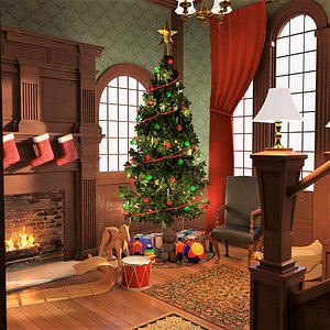 3D Christmas Room