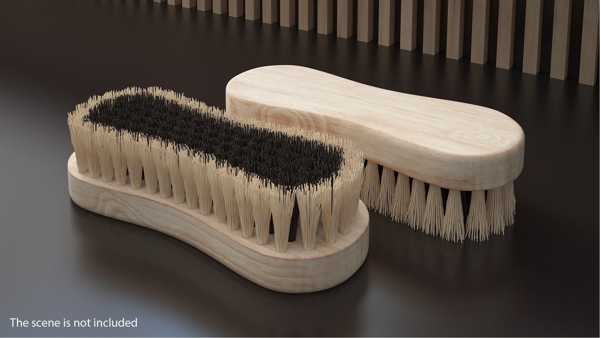 Cleaning Brush Light Wood 3D model preview