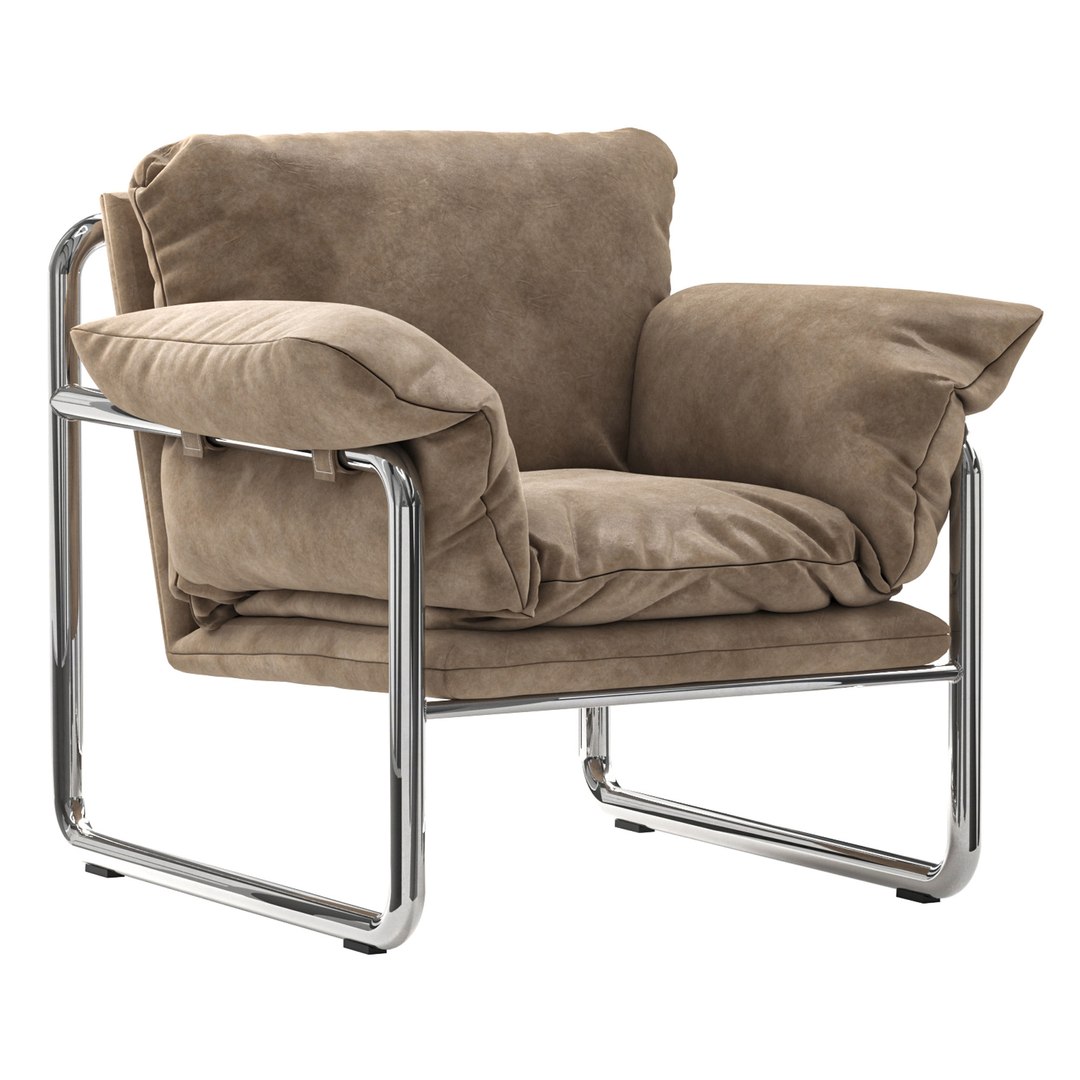 West Elm Desmond Leather Chair 3D Model TurboSquid 2399977