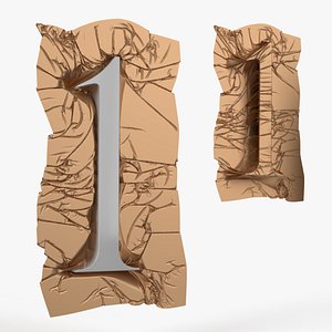 3D number 1 fabric draped model
