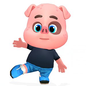 Pig Animated Rigged