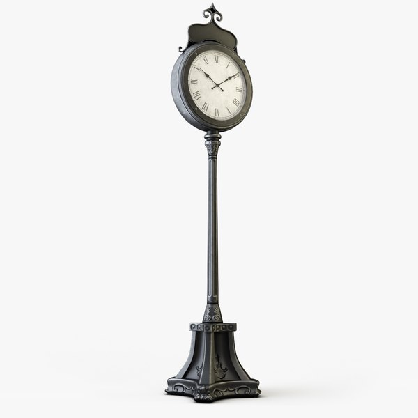 vintage street clock 3D model