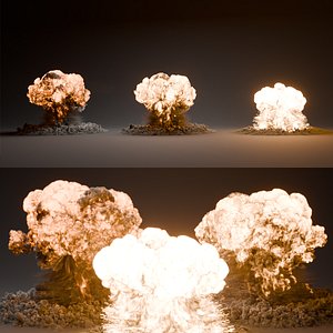 Large Scale Explosion Set VDB For Blender
