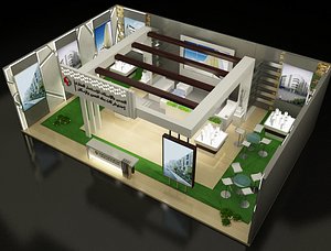 3D stand exhibition booth model