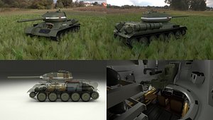 3d model soviet t-34 85 tank