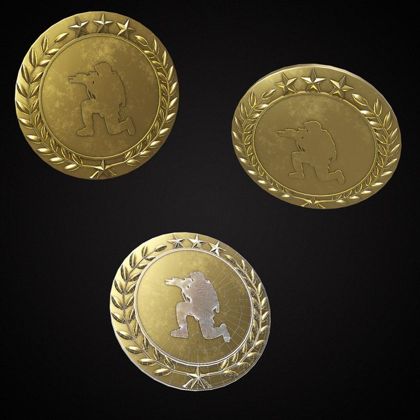 3D army bravery medal shield model