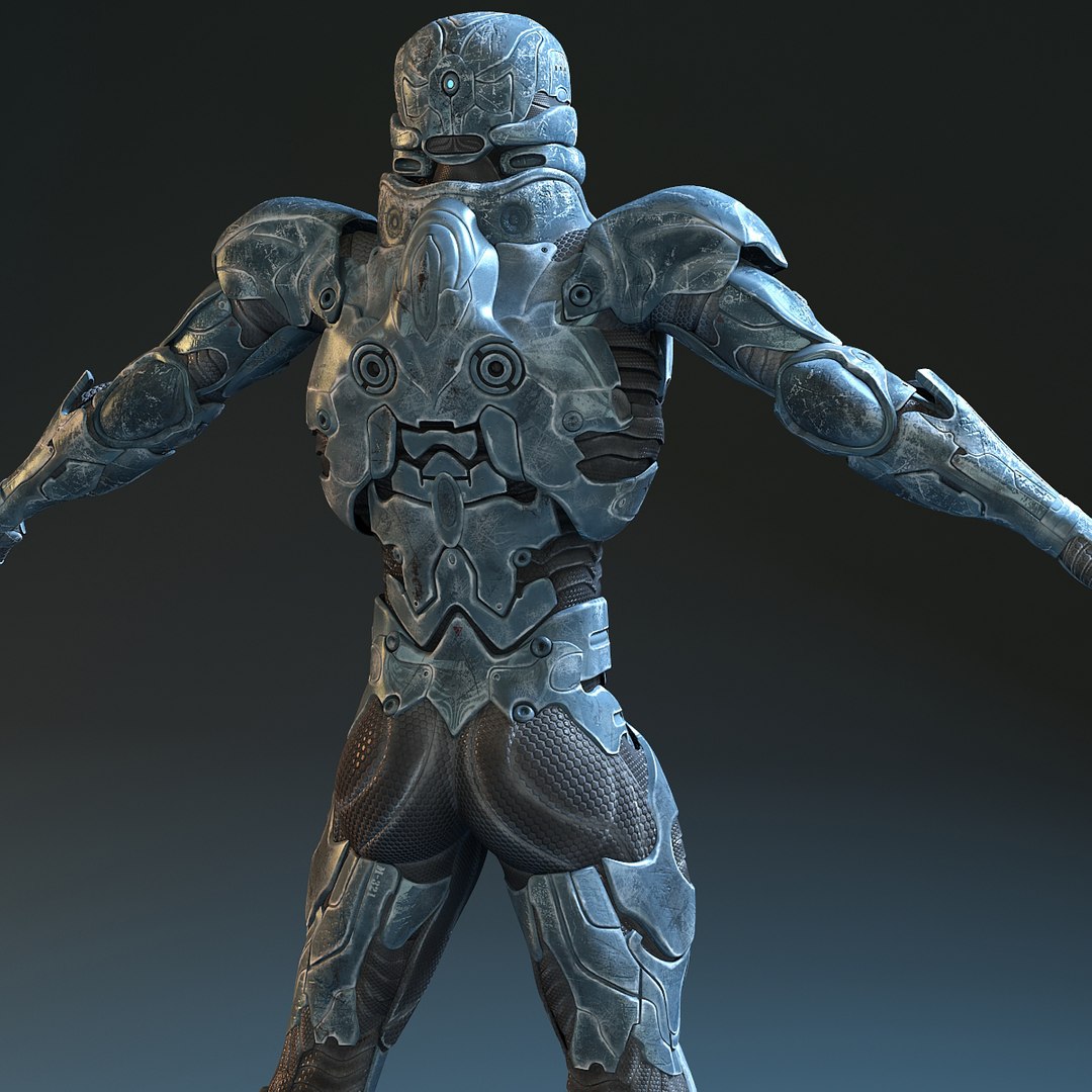 military robot 3d model