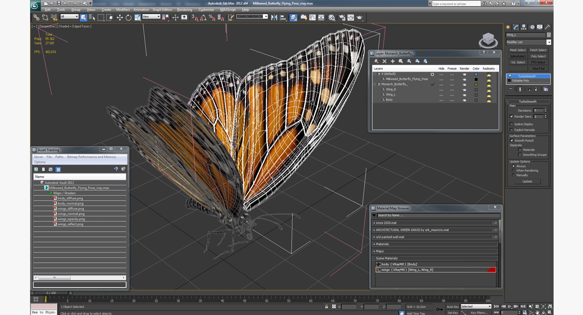 3D milkweed butterfly flying pose https://p.turbosquid.com/ts-thumb/Rl/OuefrU/7tmyViAd/milkweedbutterflyflyingposevray3dmodel012/jpg/1519851783/1920x1080/fit_q87/a1324828972c64ccebe6a838b84310ded6e711c2/milkweedbutterflyflyingposevray3dmodel012.jpg