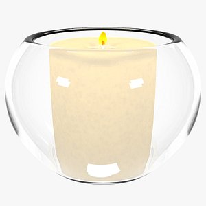 3D glass cup candle model