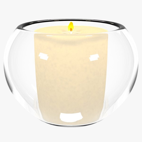3D glass cup candle model