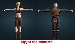 characters elf couple 3d model