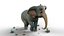 Elefante dei cartoni animati - MAYA Rigged e Blender Rigged