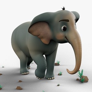 Cartoon Elephant - MAYA Rigged and Blender Rigged