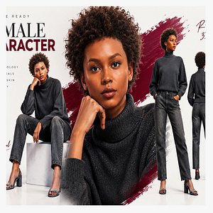 Beautiful Black Female 3D Character 3D model
