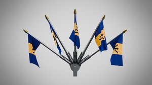 3D Wall Mount Flags  5 Of Barbados